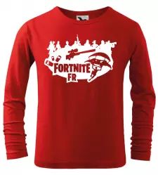 Dětské tričko Fortnite FR s dlouhým rukávem červené