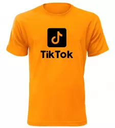 Pánské tričko s motivem Tik Tok oranžové