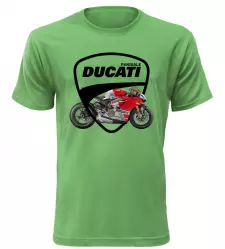 Pánské tričko s motorkou Ducati Panigale zelené