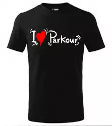 Pánské a dětské tričko I love Parkour černé