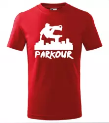 Pánské a dětské tričko Parkour originál červené