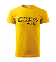 Pánské a dětské herní tričko Roblox World žluté