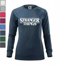 Dámská mikina s nápisem Stranger Things denim