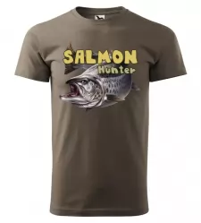 Rybářské tričko Salmon hunter army