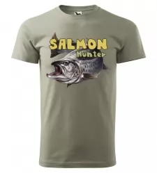 Rybářské tričko Salmon hunter světlá khaki