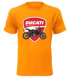 Pánské tričko s motorkou Ducati Monster 30° oranžové