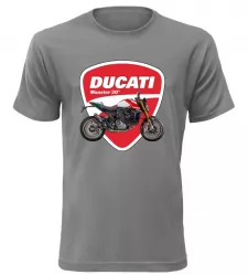 Pánské tričko s motorkou Ducati Monster 30° šedé