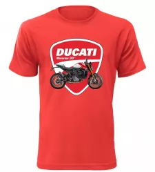 Pánské tričko s motorkou Ducati Monster 30° červené