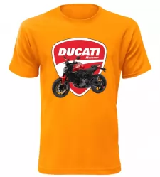 Pánské tričko s motorkou Ducati Monster oranžové