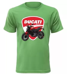 Pánské tričko s motorkou Ducati Monster zelené