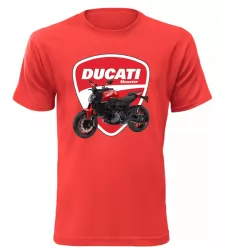 Pánské tričko s motorkou Ducati Monster červené