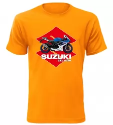 Pánské tričko s motorkou Suzuki GSX-R750 oranžové