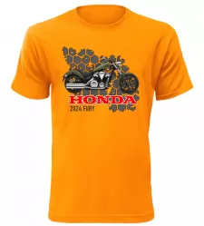 Pánské tričko s motorkou Honda 2024 Fury oranžové