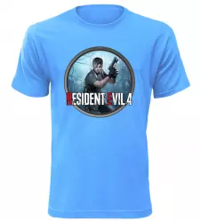 Herní tričko Resident Evil 4 azurové Akce XXL