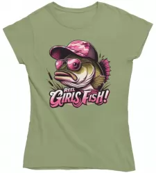 Dámské rybářské tričko Reel Girls Fish světlá khaki