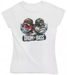 Dámské rybářské tričko Drum n Bass bílé