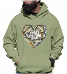 Pánská rybářská mikina Crazy Fishing Legend khaki