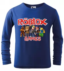 Dětské tričko Roblox Games dlouhý rukáv modré